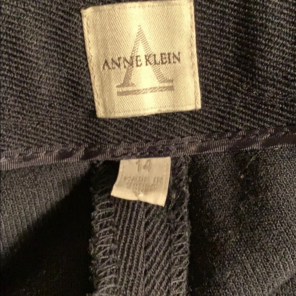 Anne Klein Unlined Wool Blend Blue Ankle Trousers - Picture 5 of 6